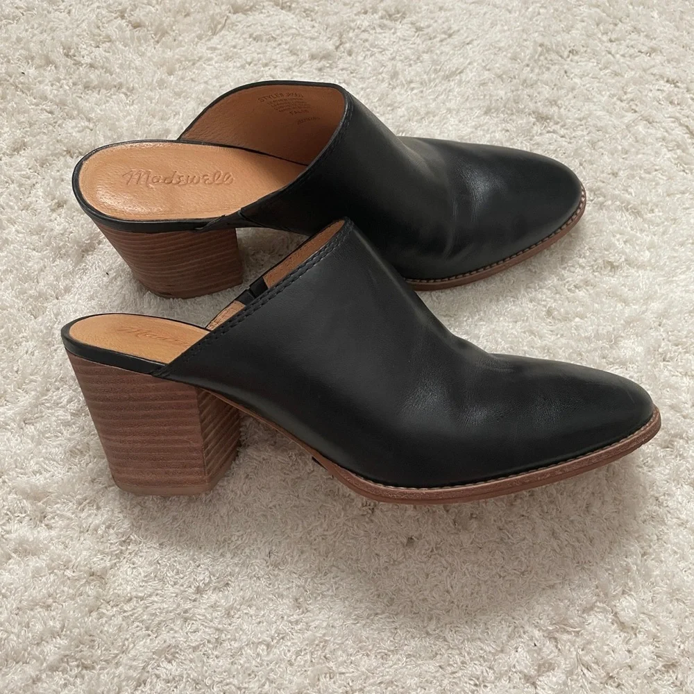 Madewell Harper Stacked Heel Mules - Picture 5 of 9